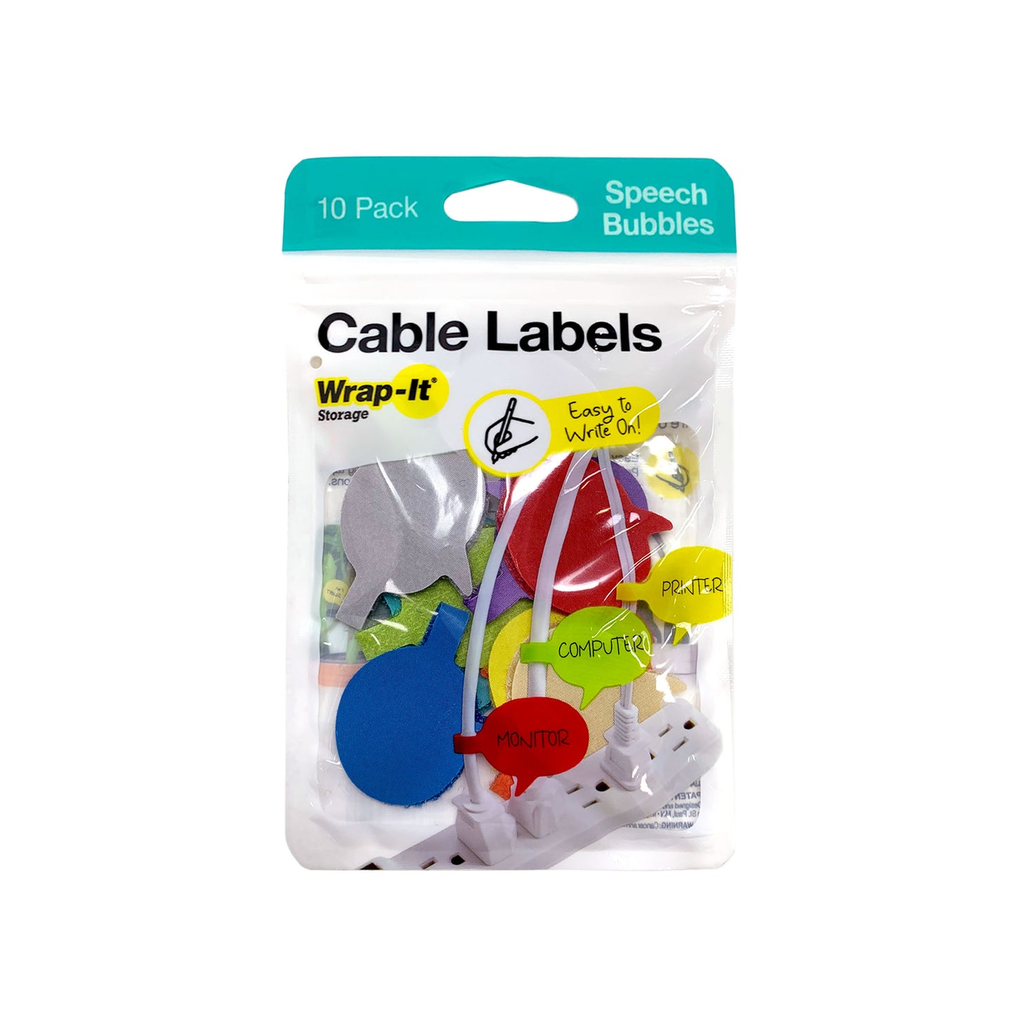 Cable Labels - Speech Bubbles (10-Pack) - Wrap-It Storage
