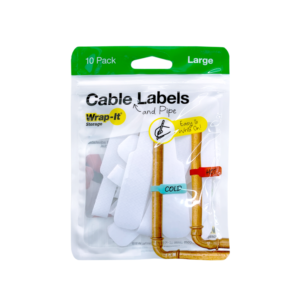 Cable Labels - Large (10-Pack) - Wrap-It Storage