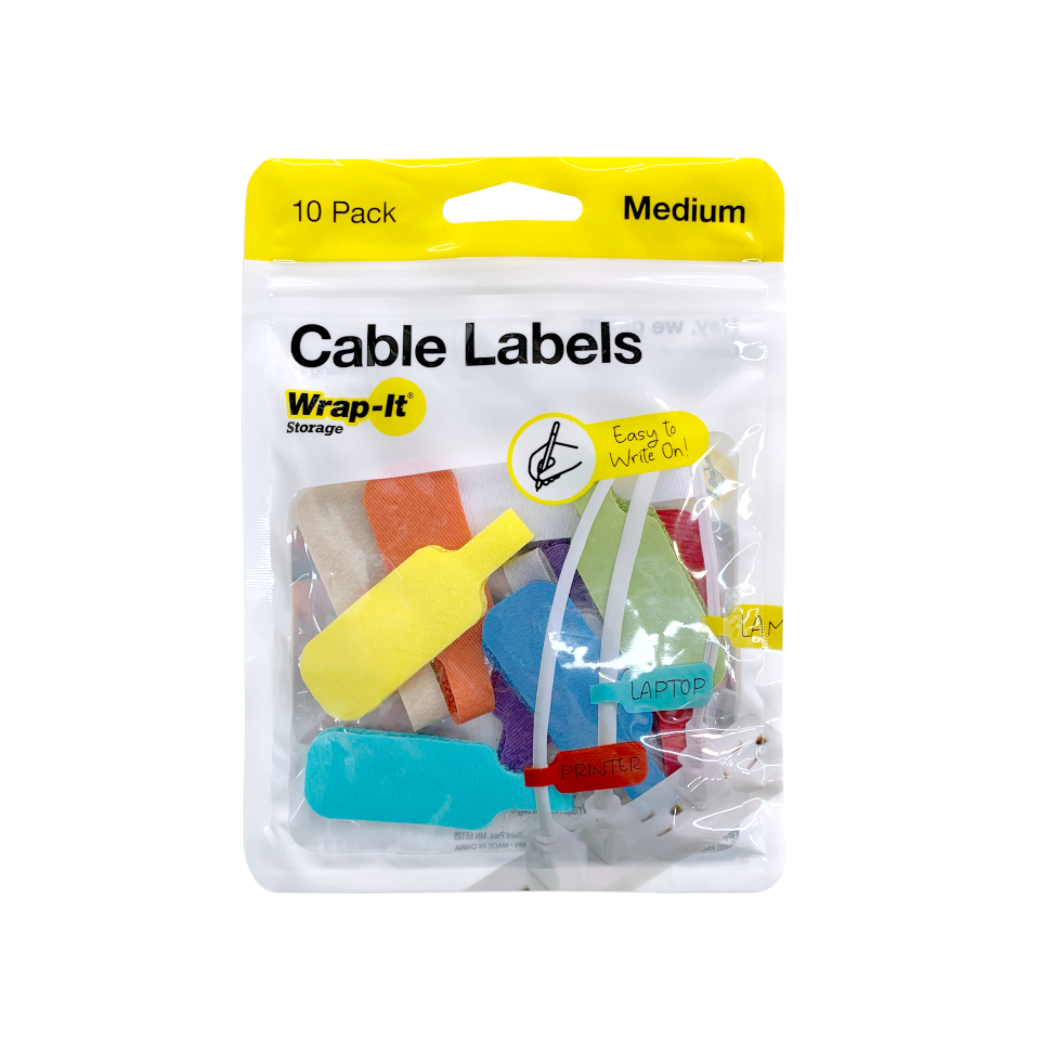 Cable Labels - Medium (10-Pack) - Wrap-It Storage