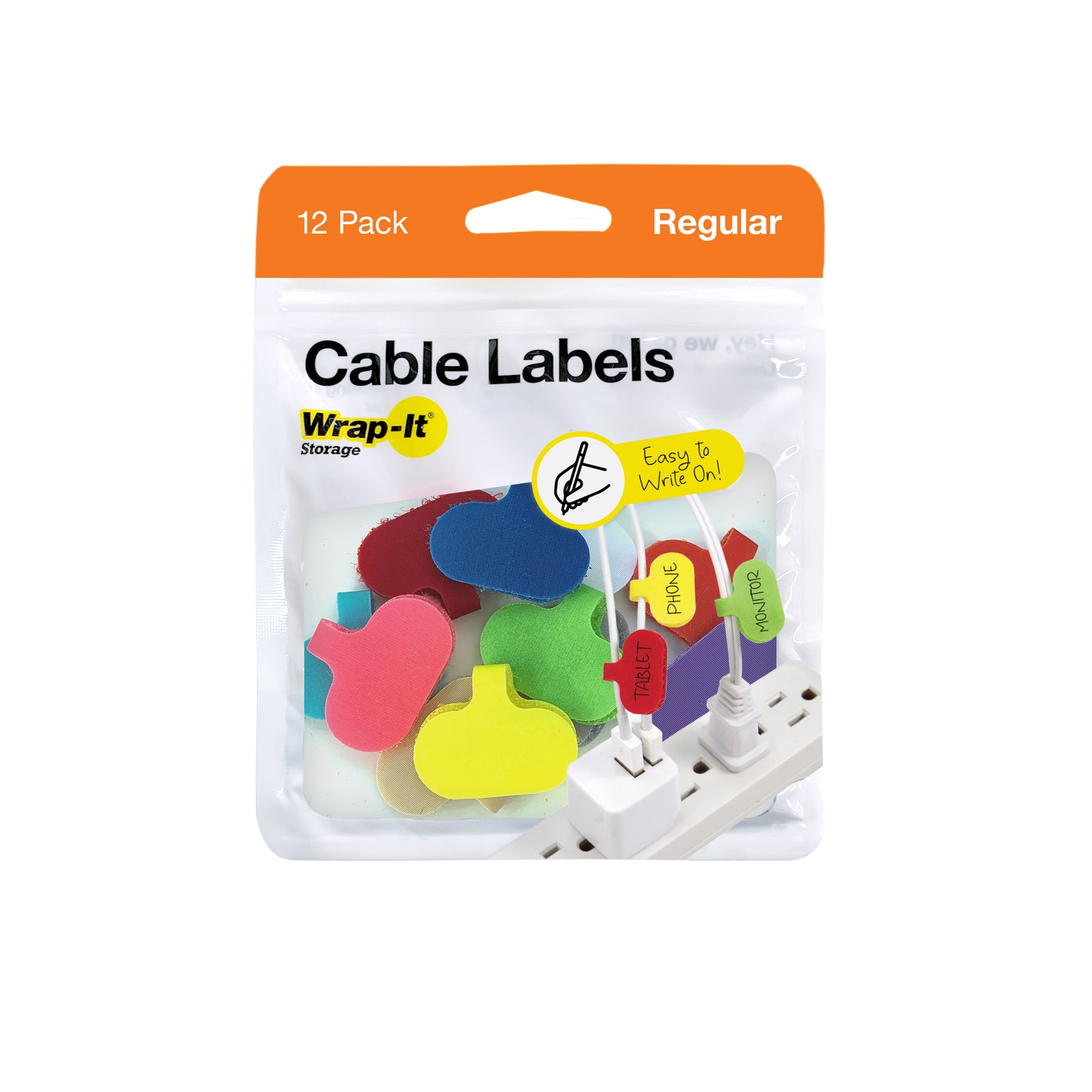 Cable Labels - Regular (12-Pack) - Wrap-It Storage