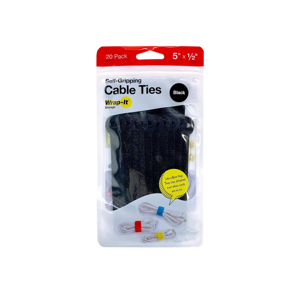 Self-Gripping Cable Ties - 5-in. (20-Pack) - Wrap-It Storage