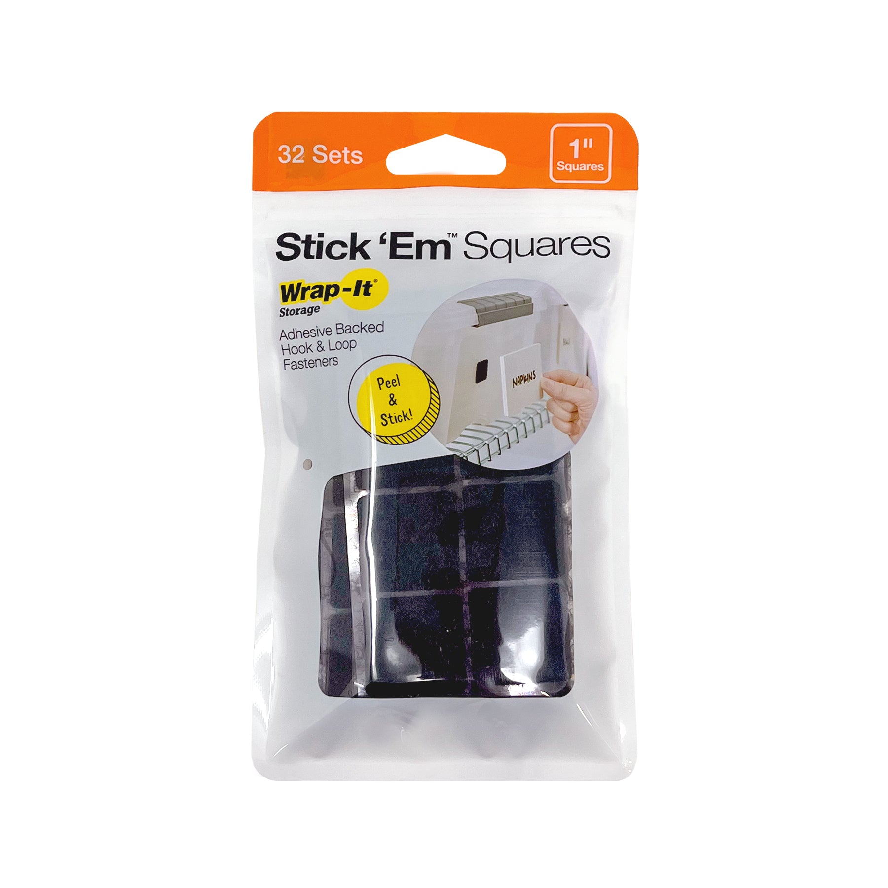 Stick 'Ems - 1" Dots (32-Sets) Black - Wrap-It Storage