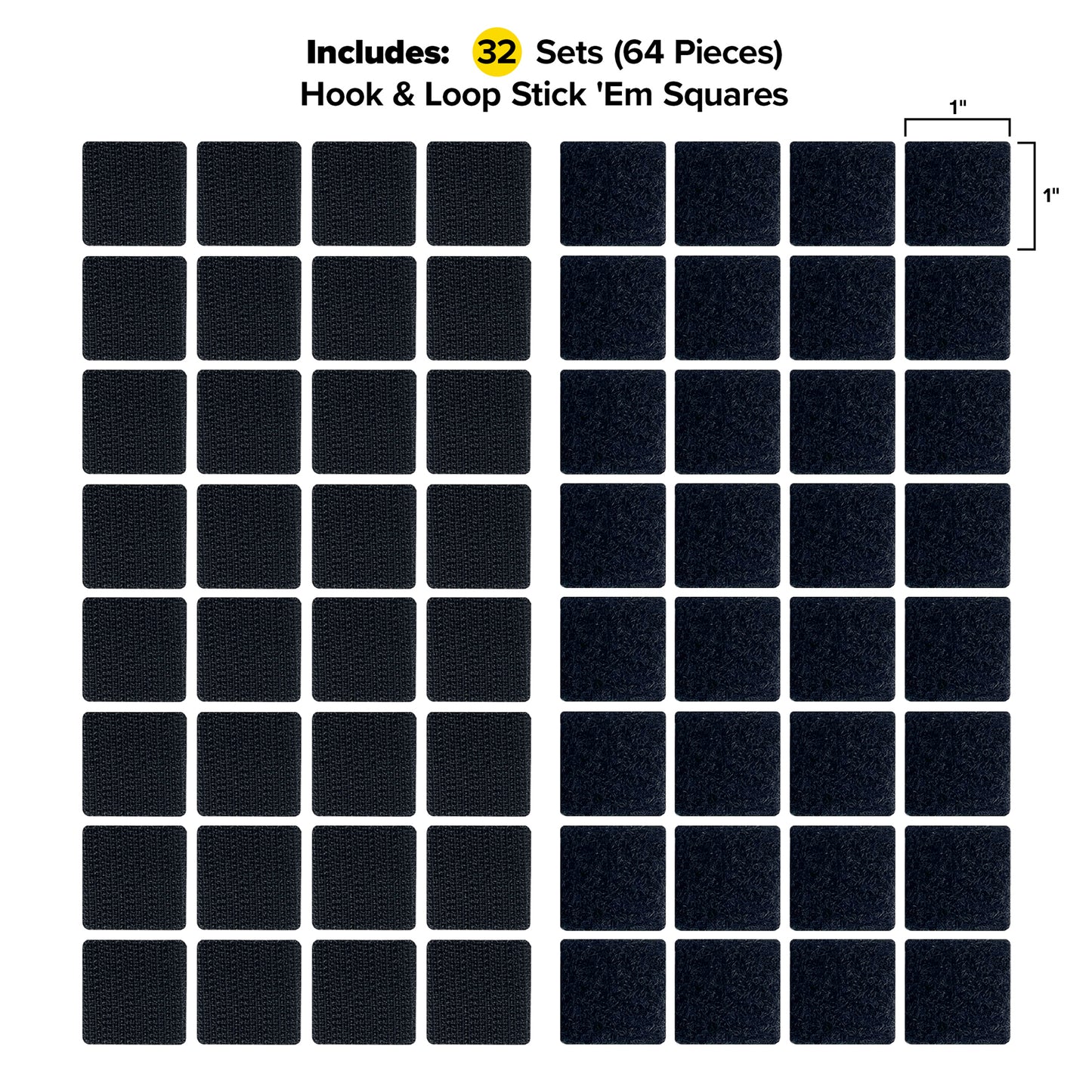 Stick 'Ems - 1" Dots (32-Sets) Black - Wrap-It Storage