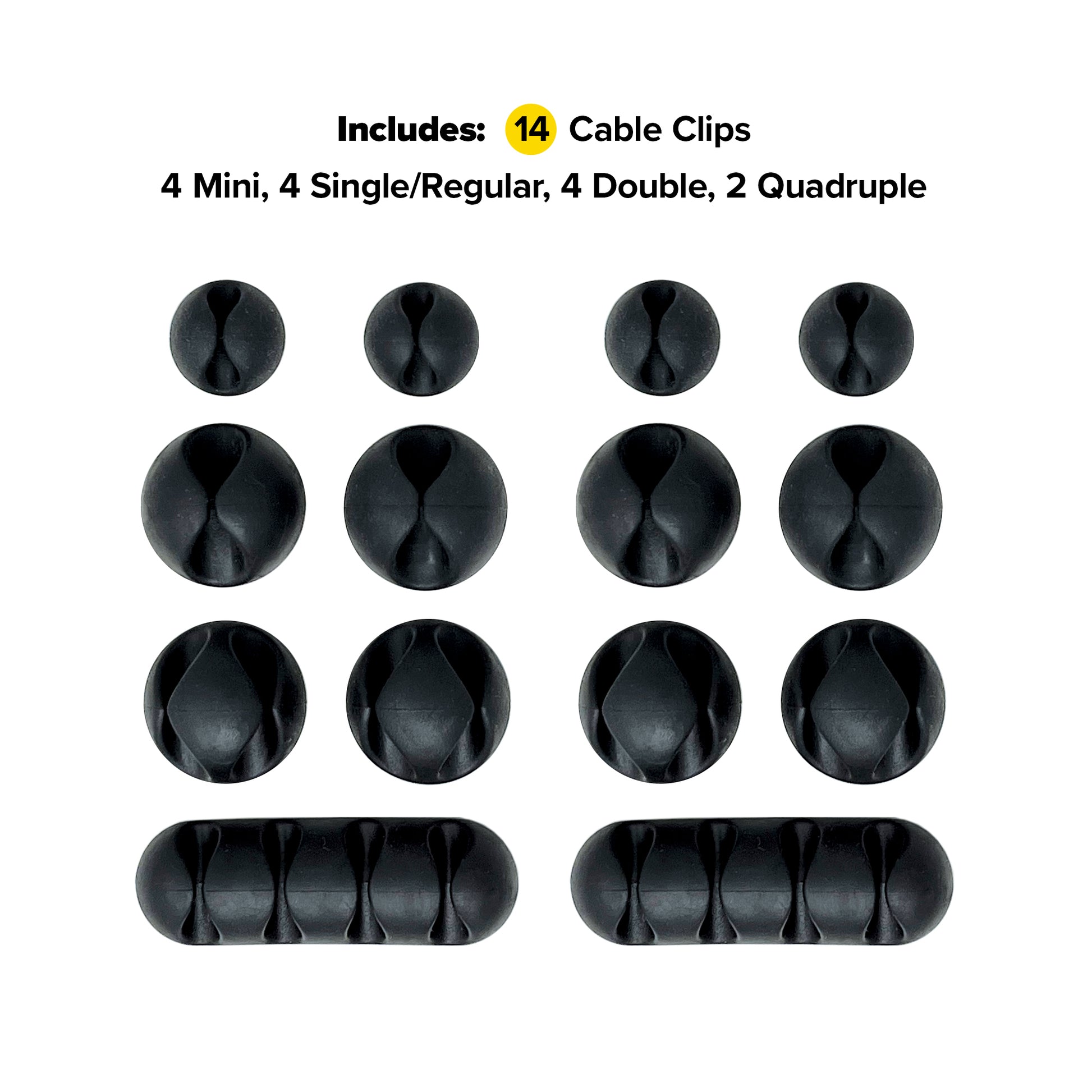 Cable Clips - Assorted 14-Pack - Wrap-It Storage
