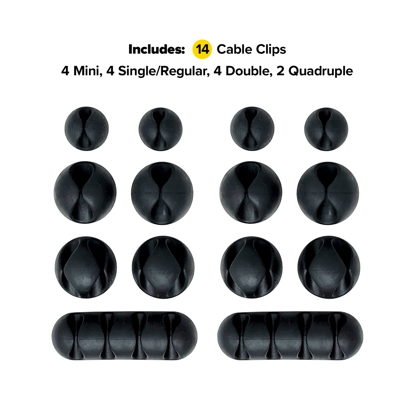 Cable Clips - Assorted 14-Pack - Wrap-It Storage