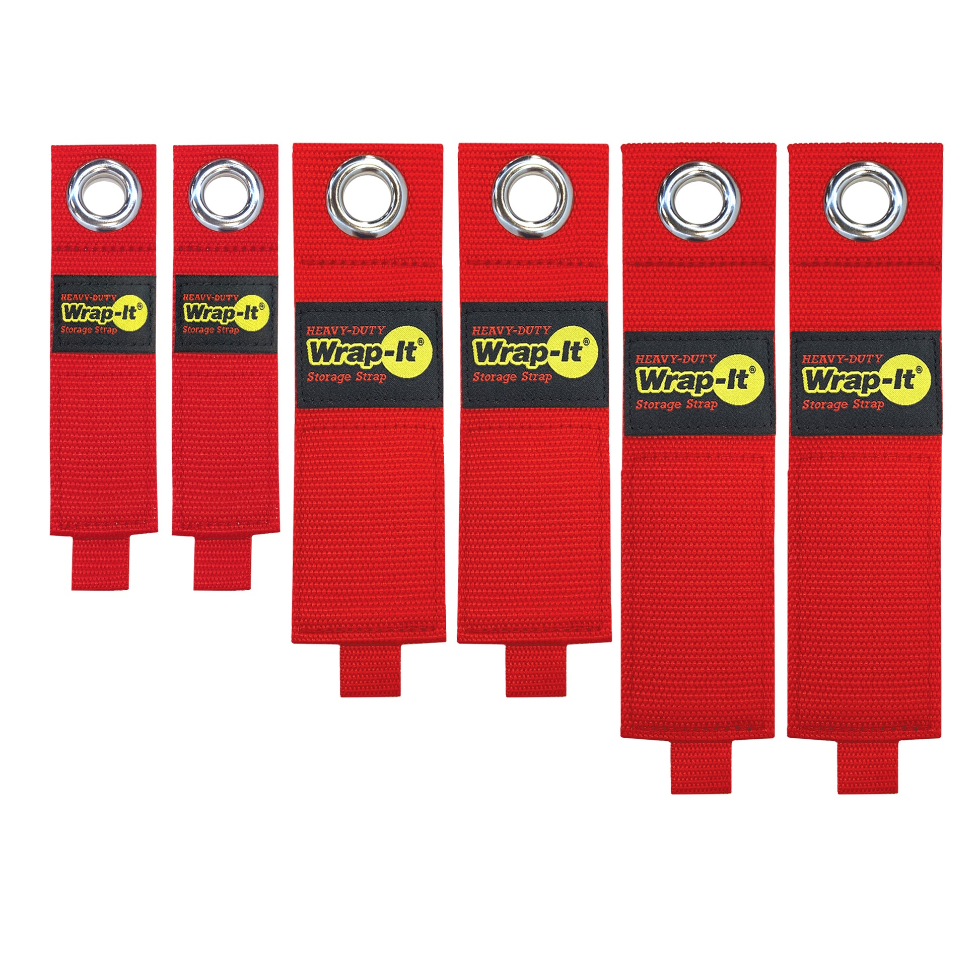 Heavy-Duty Storage Straps - Assorted 6-Pack - Red - Wrap-It Storage