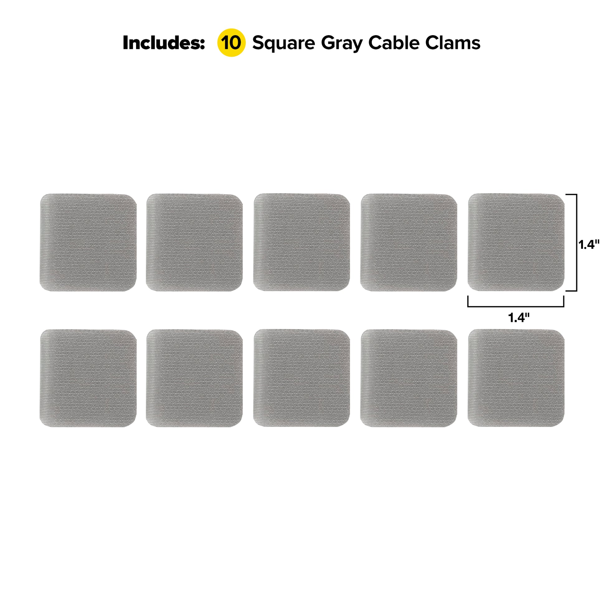 Cable Clams - Square (10-Pack) - Wrap-It Storage