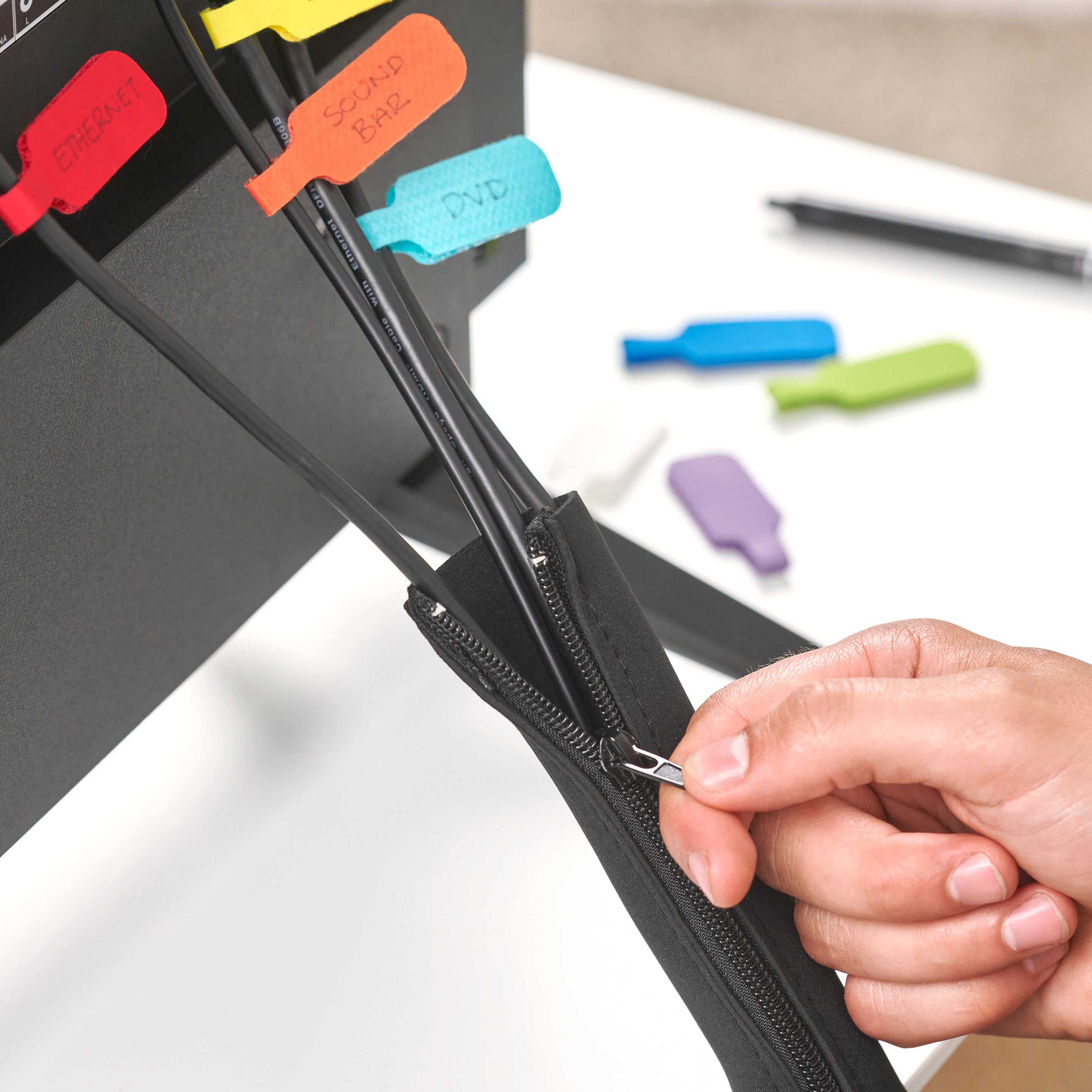 Cable Sleeve Zipper Closure 24in. (2Pack) WrapIt Storage