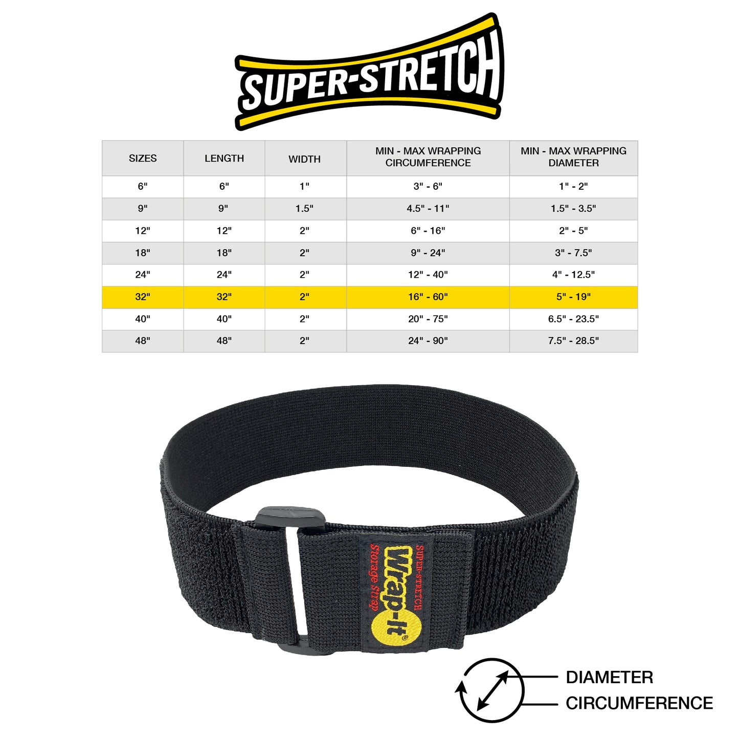 Super-Stretch Storage Straps - 32-in. (4-Pack) - Wrap-It Storage