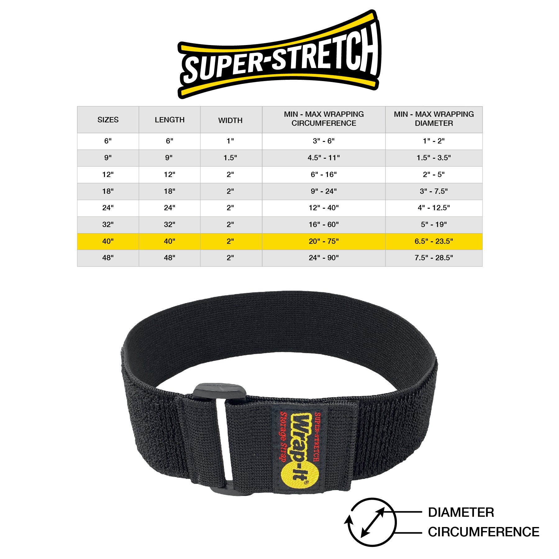 Super-Stretch Storage Straps - 40 in. (3 Pack) - Wrap-It Storage