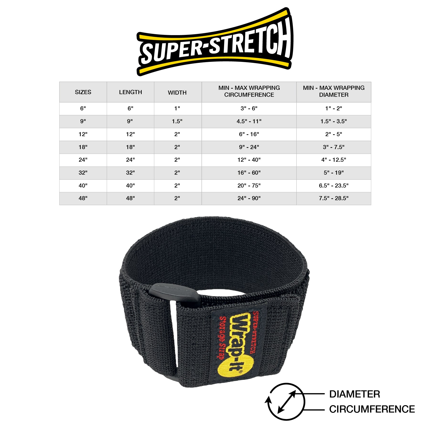 Super-Stretch Storage Straps (Assorted 12 Pack) - Wrap-It Storage