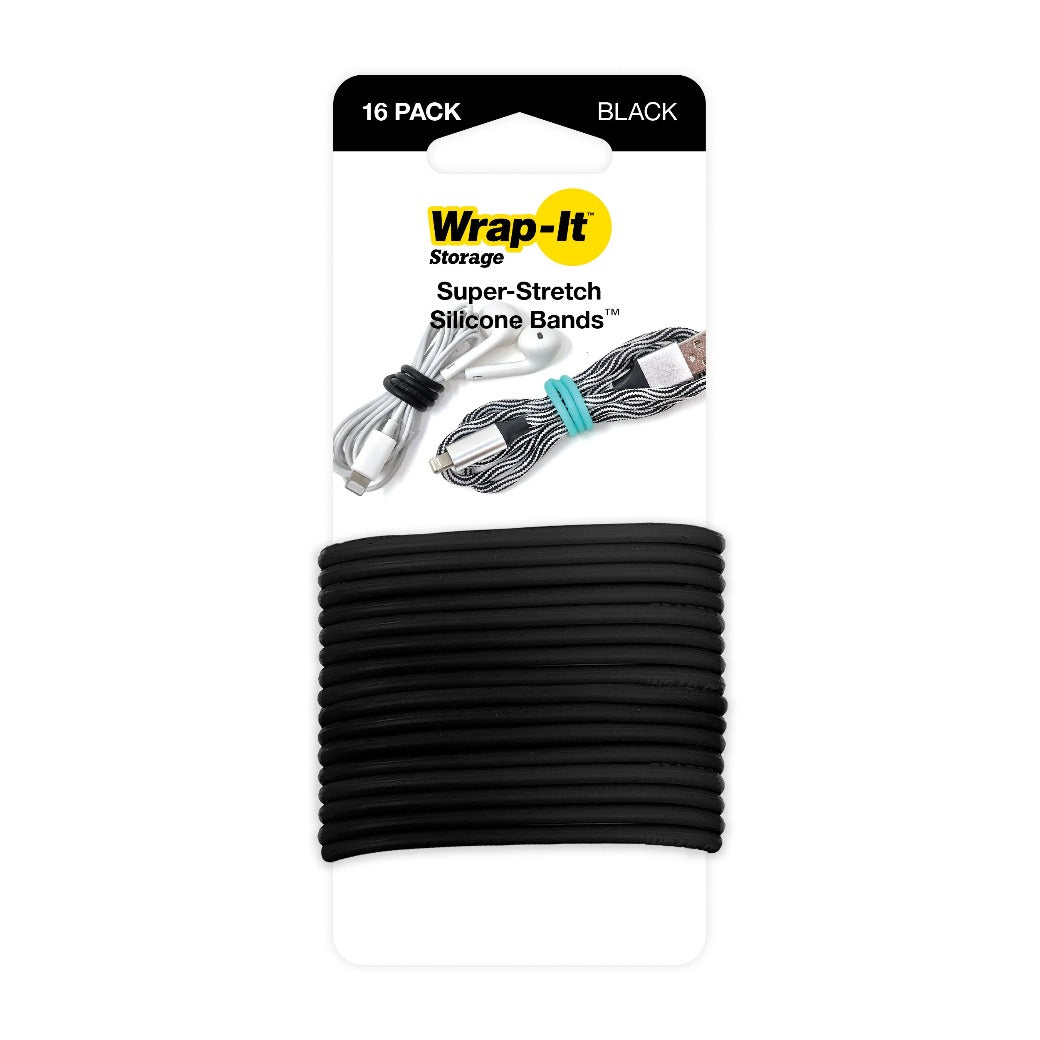 Super-Stretch Silicone Bands (16 Pack) - Wrap-It Storage